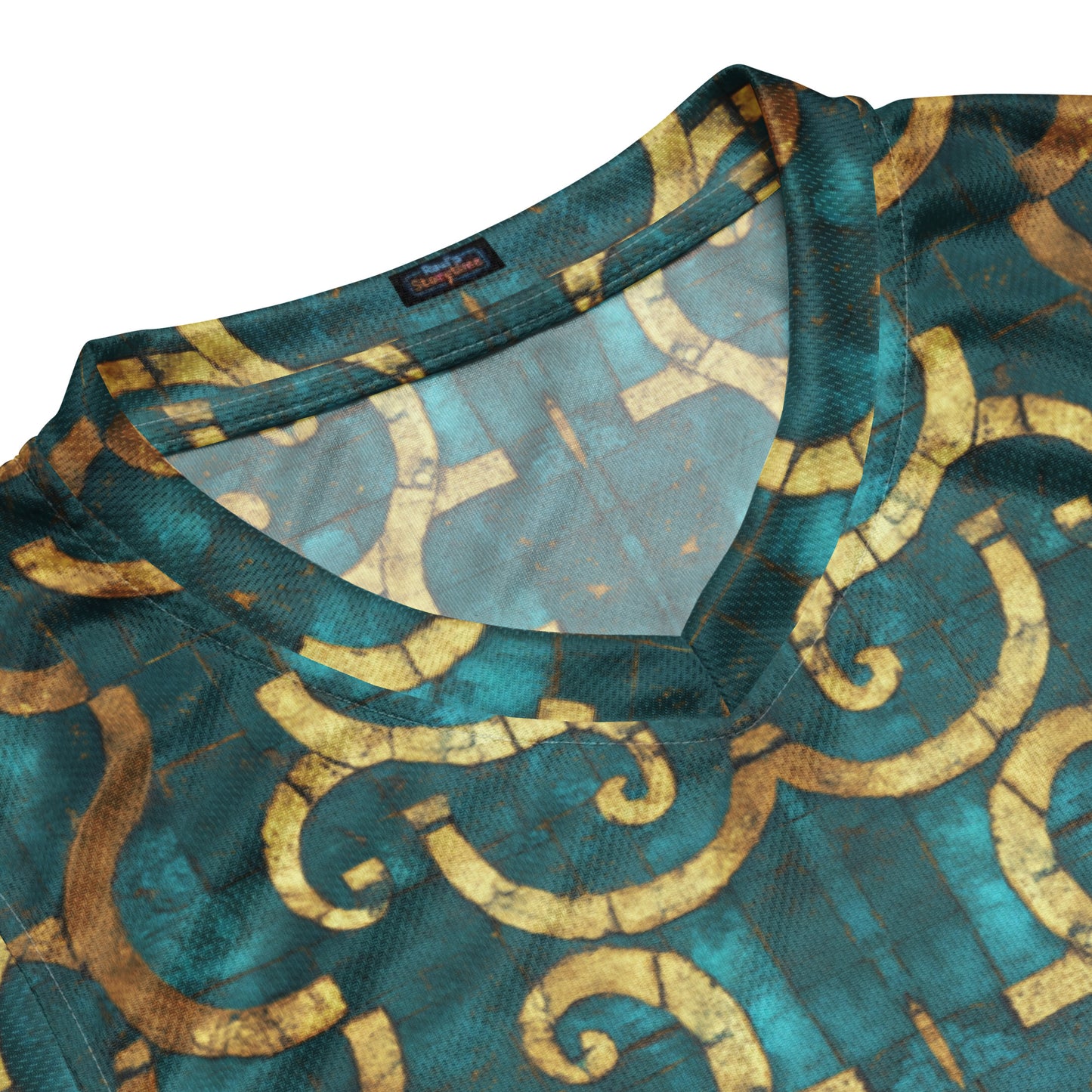 Grecian Turquoise and Gold - unisex basketball jersey