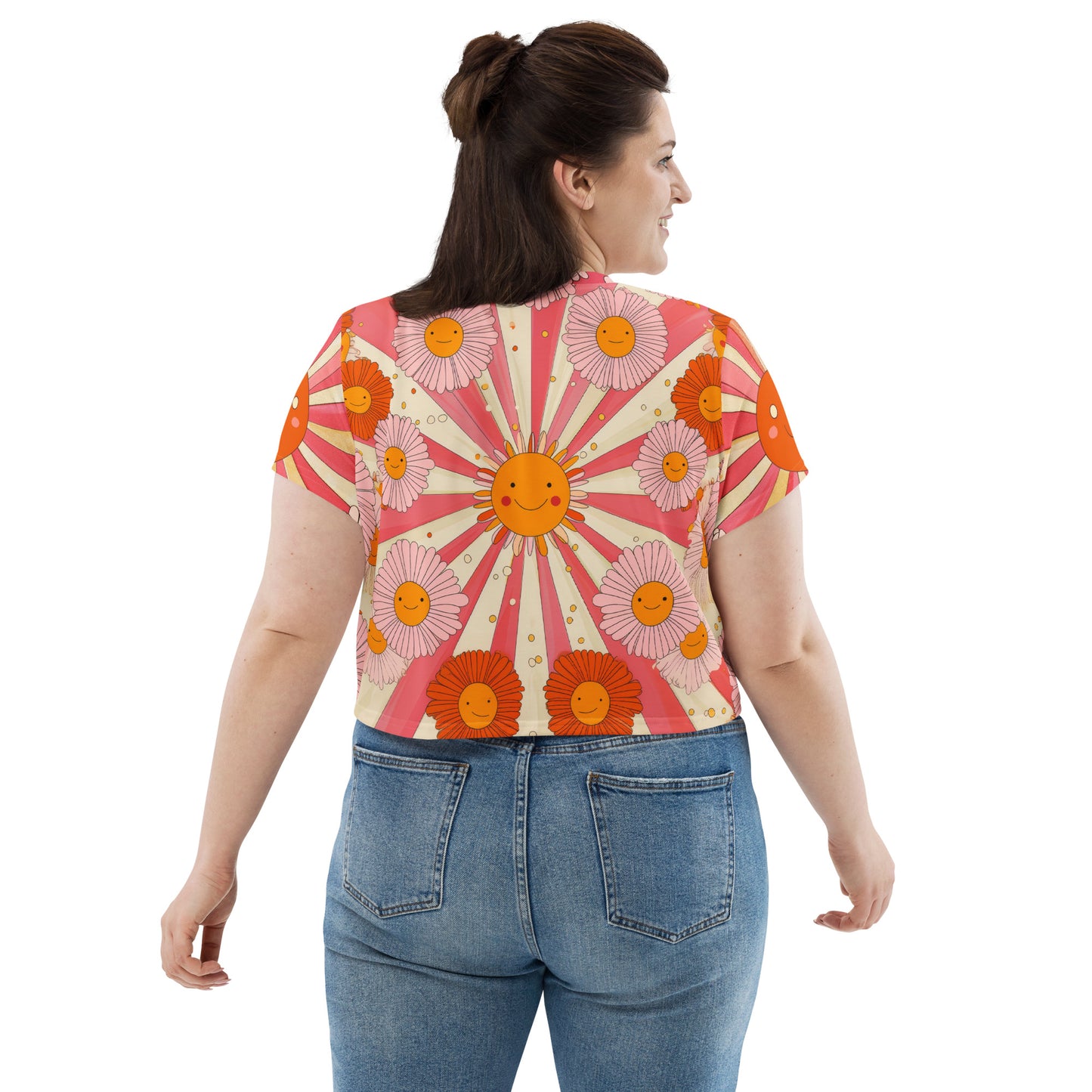 Retro 70s Daisy - Crop Tee