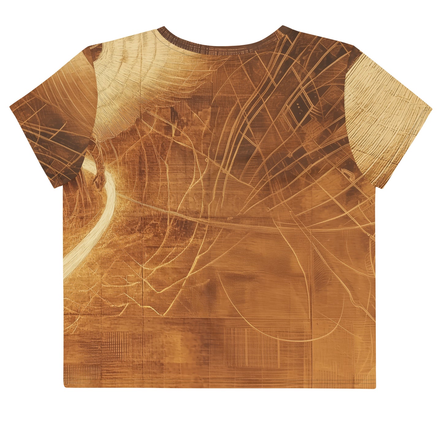 Angel Engraved on Wood - All-Over Print Crop Tee