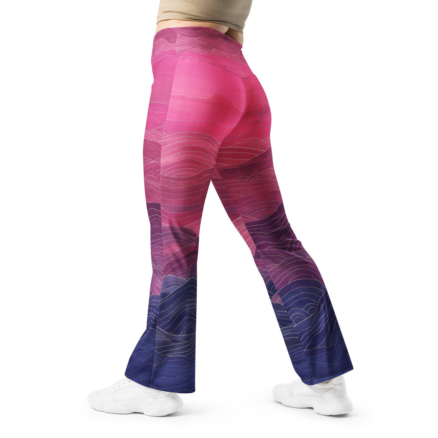 Sashiko Purple - Flare leggings