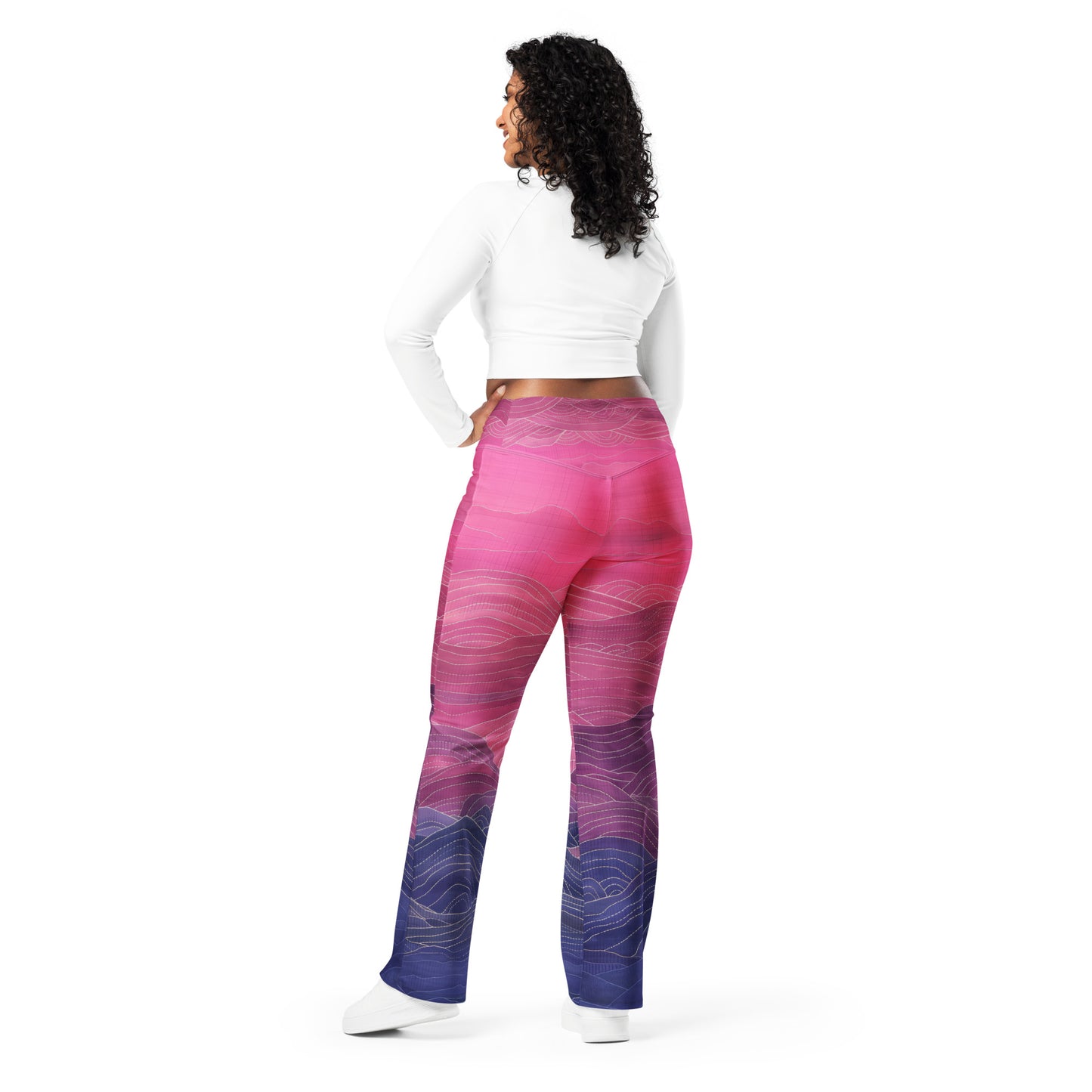 Sashiko Purple - Flare leggings