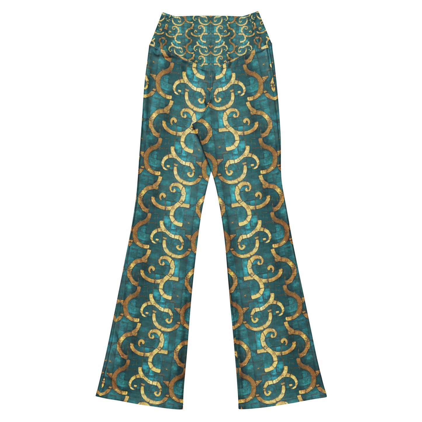 Grecian Turquoise and Gold - Flare leggings