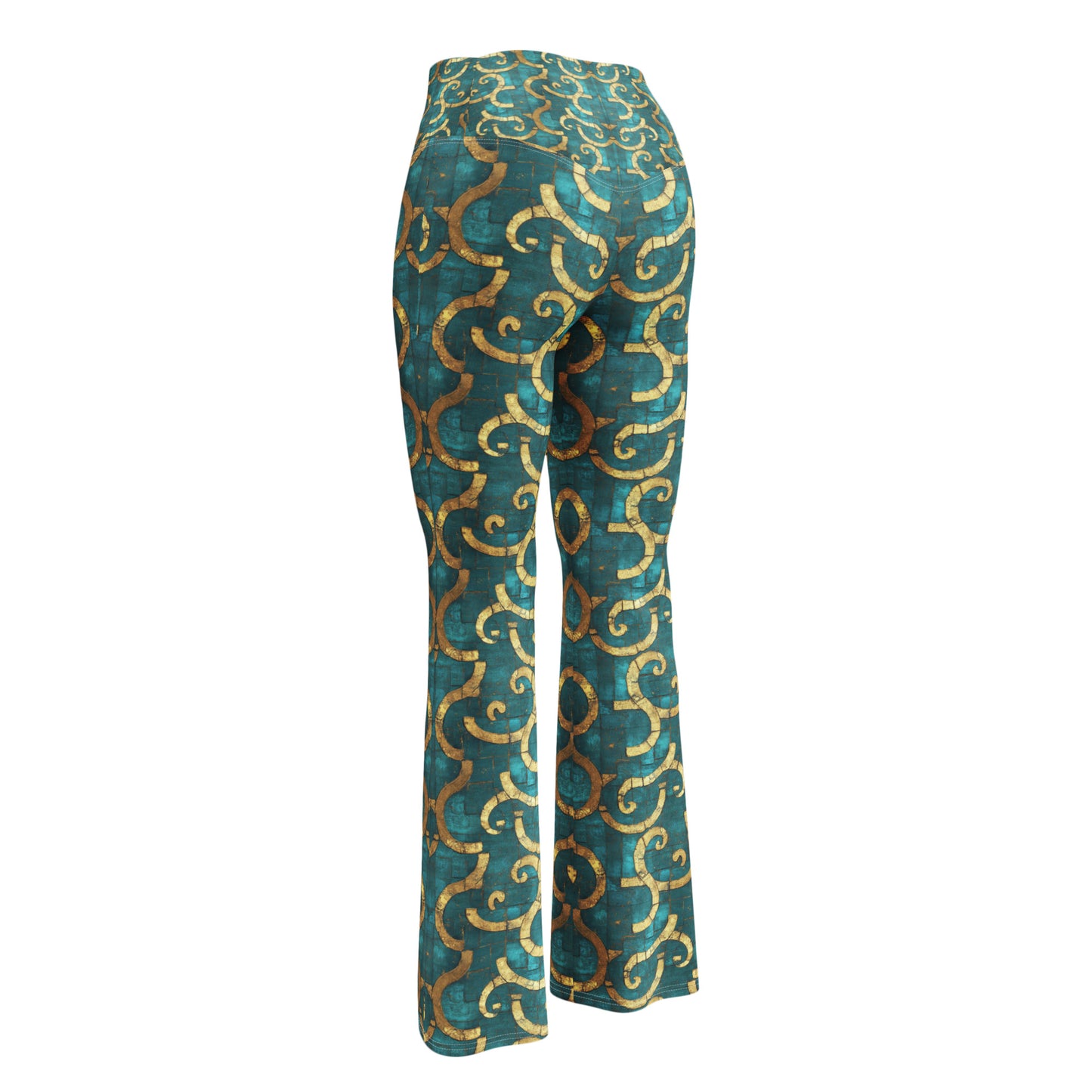 Grecian Turquoise and Gold - Flare leggings