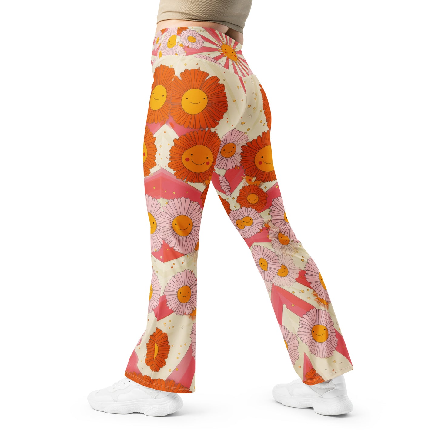 Retro 70s Daisy - Flare leggings