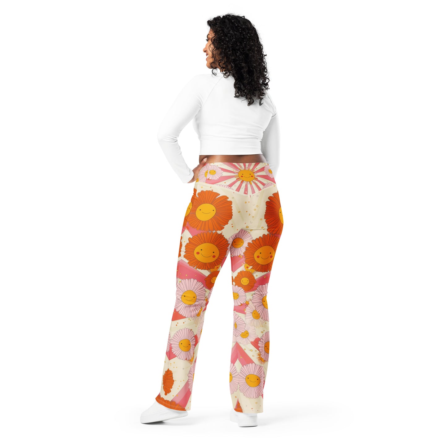 Retro 70s Daisy - Flare leggings