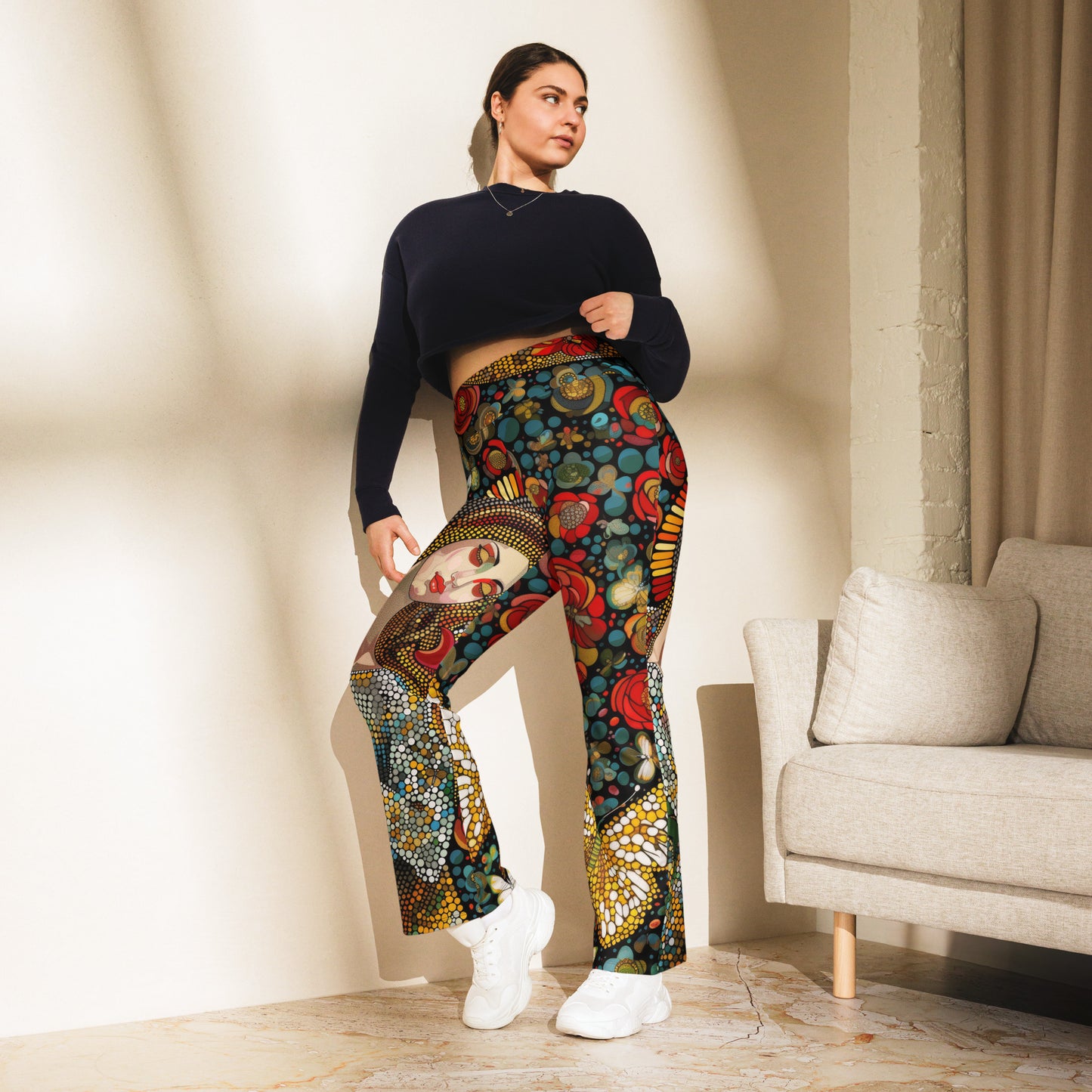 La Virgen con Rosas - Flare leggings