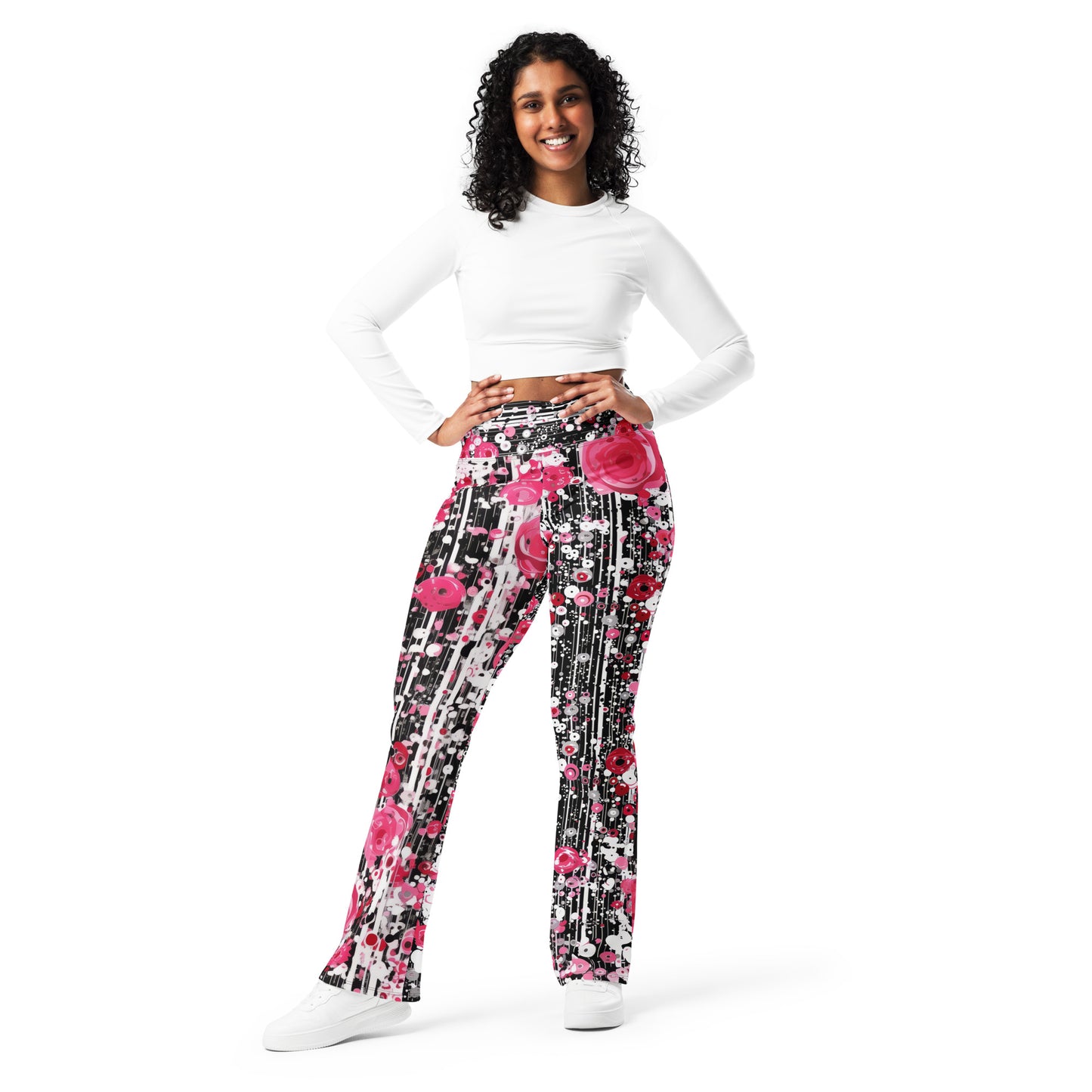 Rose Pop Art - Flare leggings