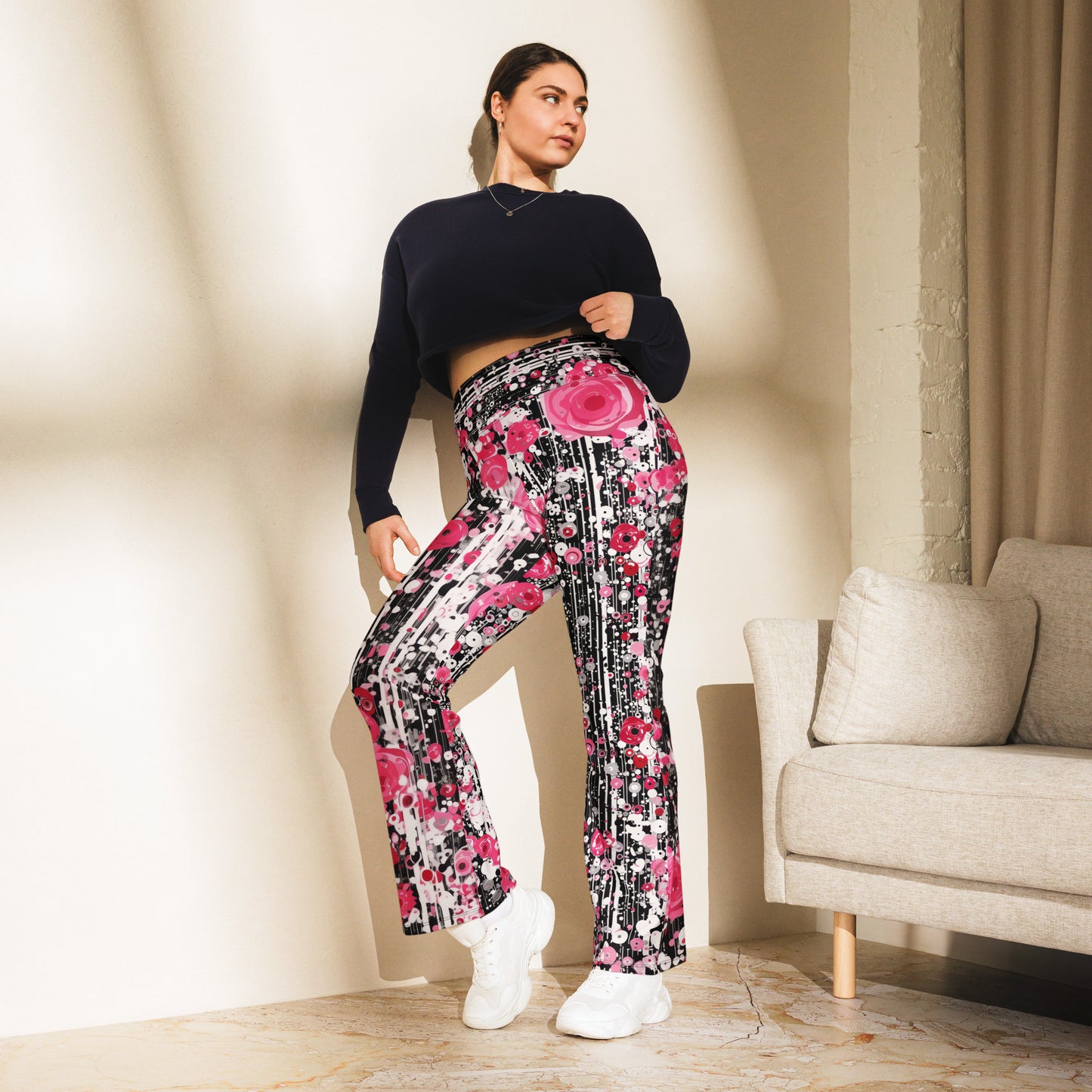 Rose Pop Art - Flare leggings