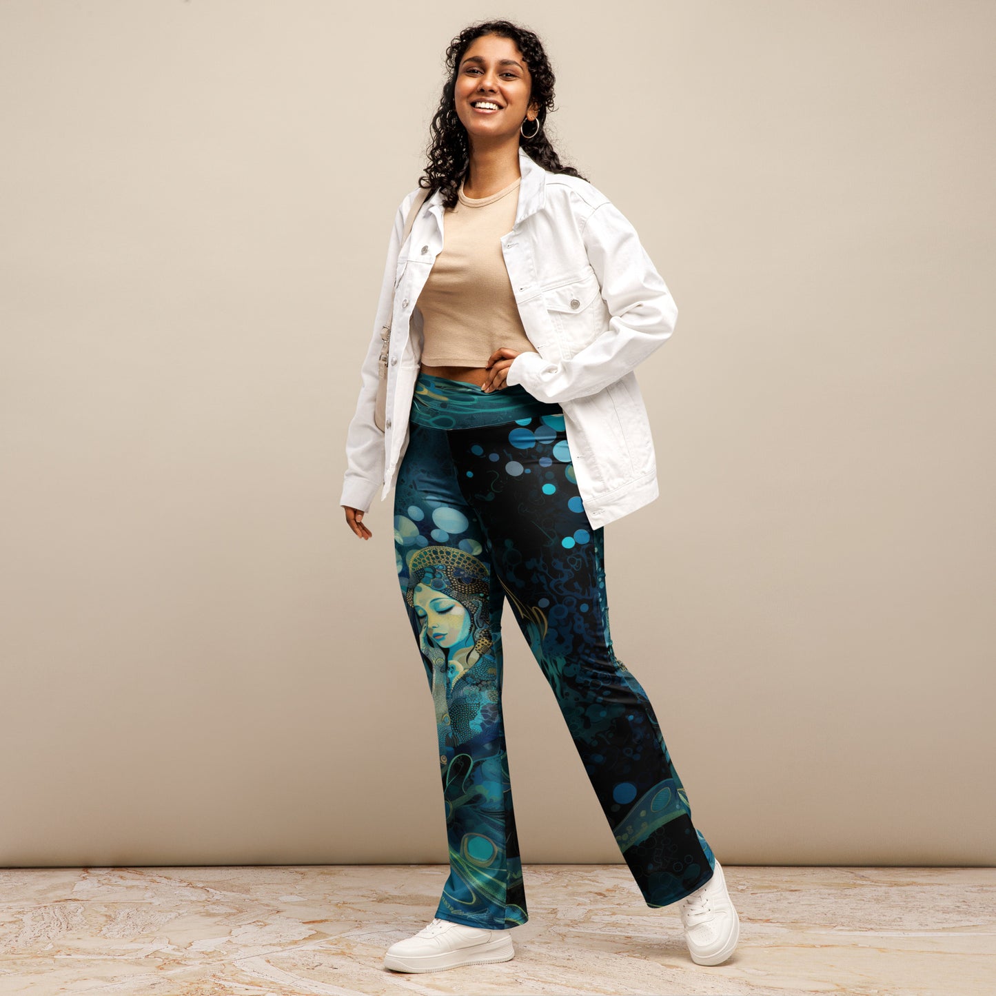 Meditação Azul - Flare leggings