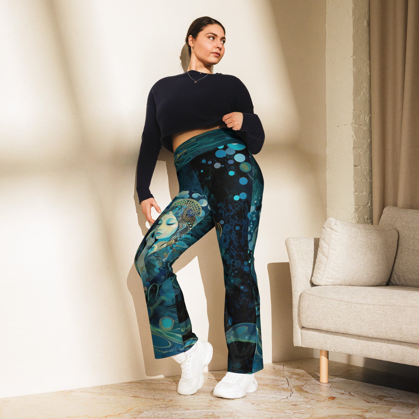 Meditação Azul - Flare leggings