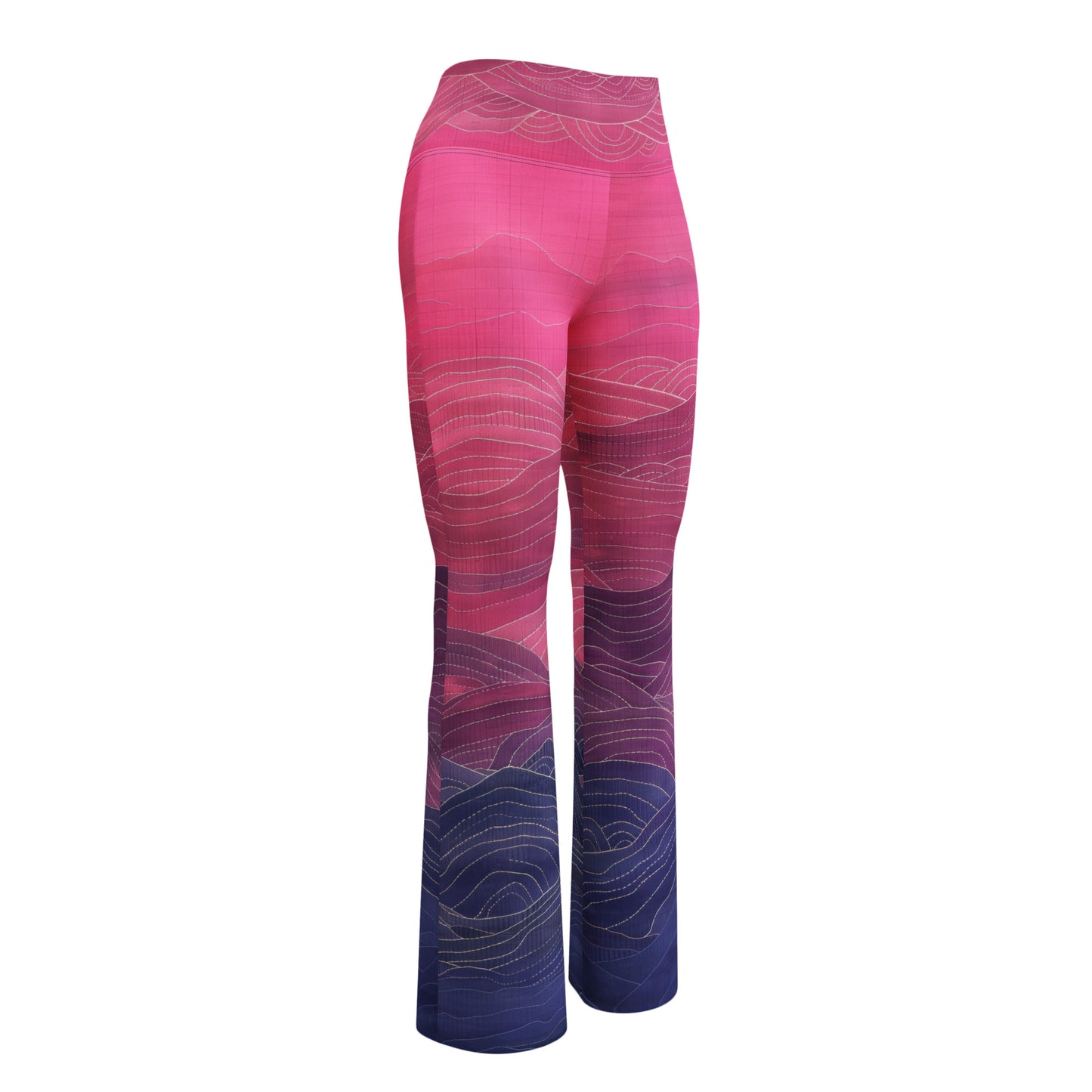 Sashiko Purple - Flare leggings