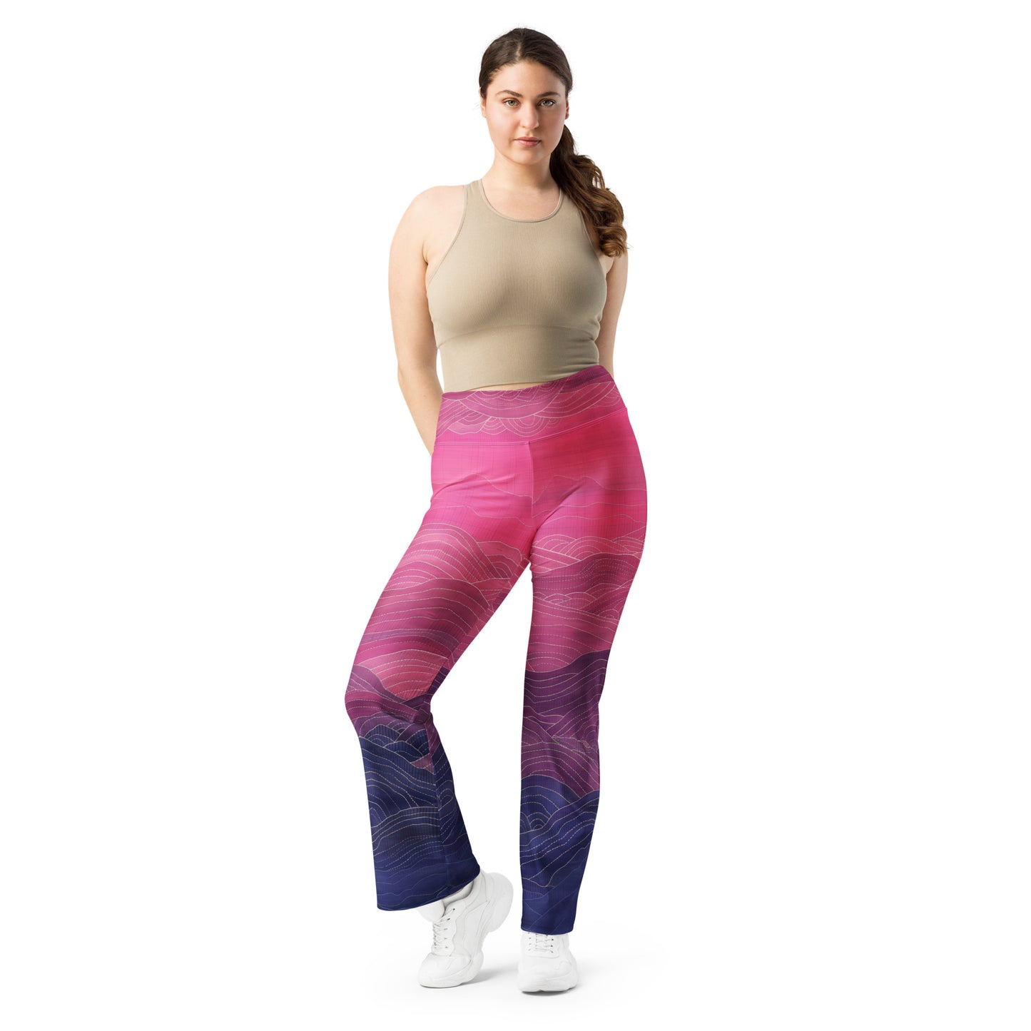 Sashiko Purple - Flare leggings