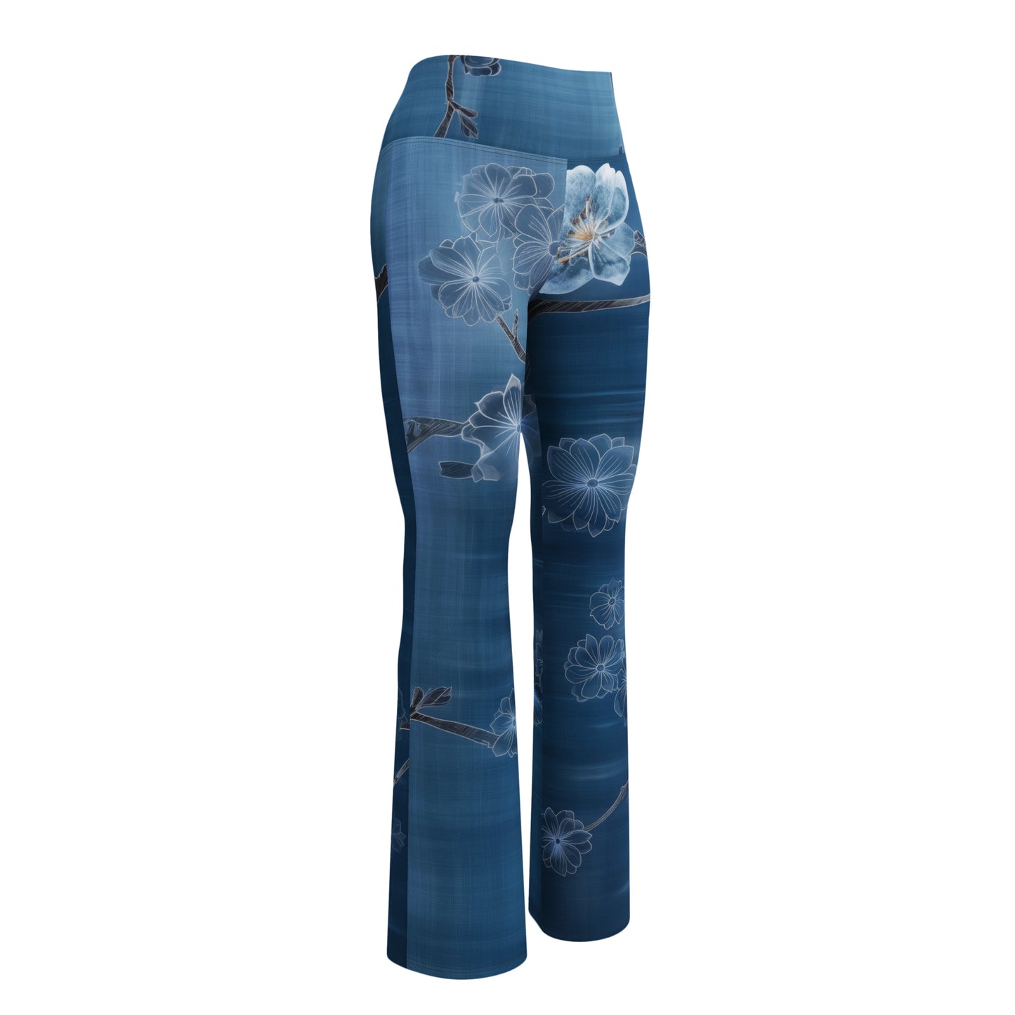 Sashiko White Lotus - Flare leggings