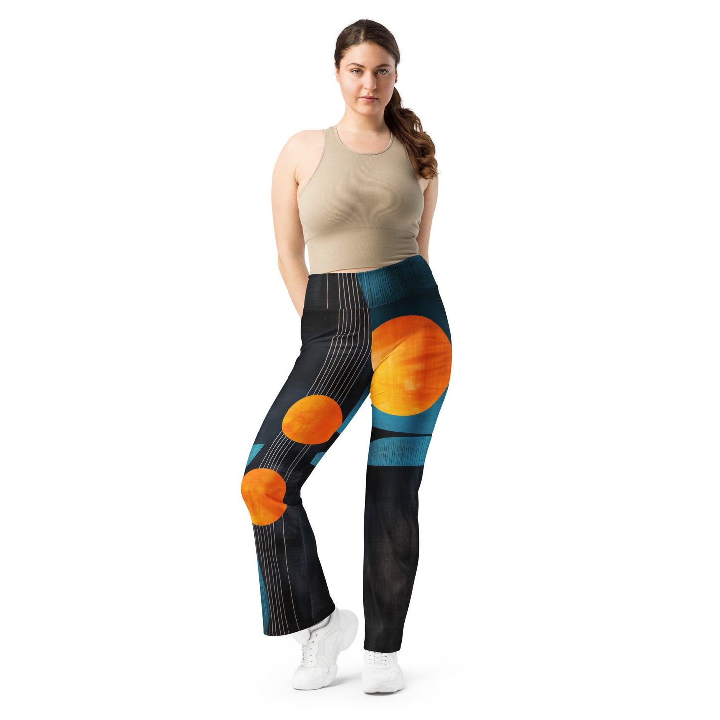 Minimalist Golden Spheres - Flare leggings