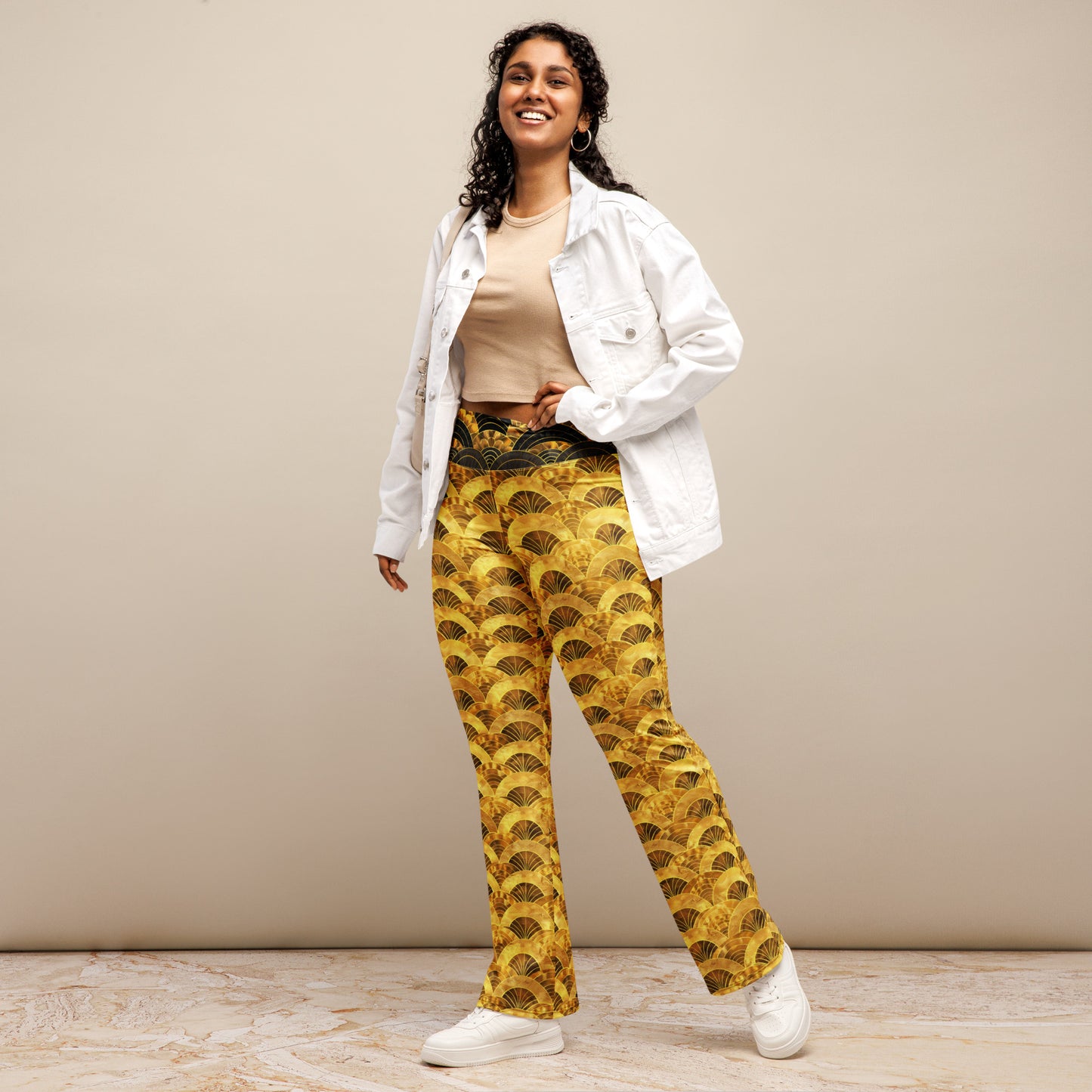 Sashiko Gold - Flare leggings