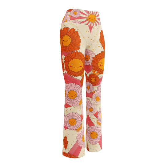 Retro 70s Daisy - Flare leggings