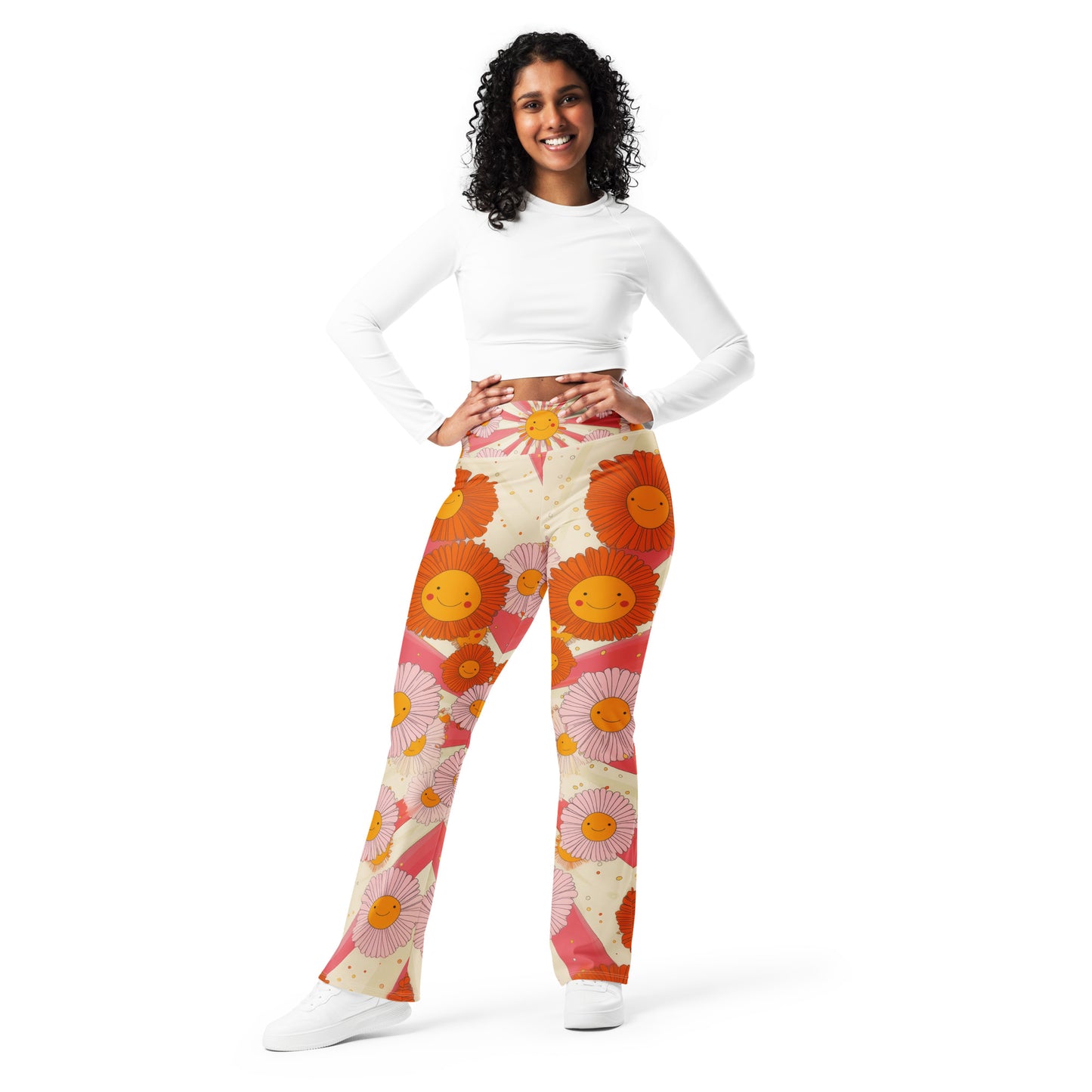 Retro 70s Daisy - Flare leggings