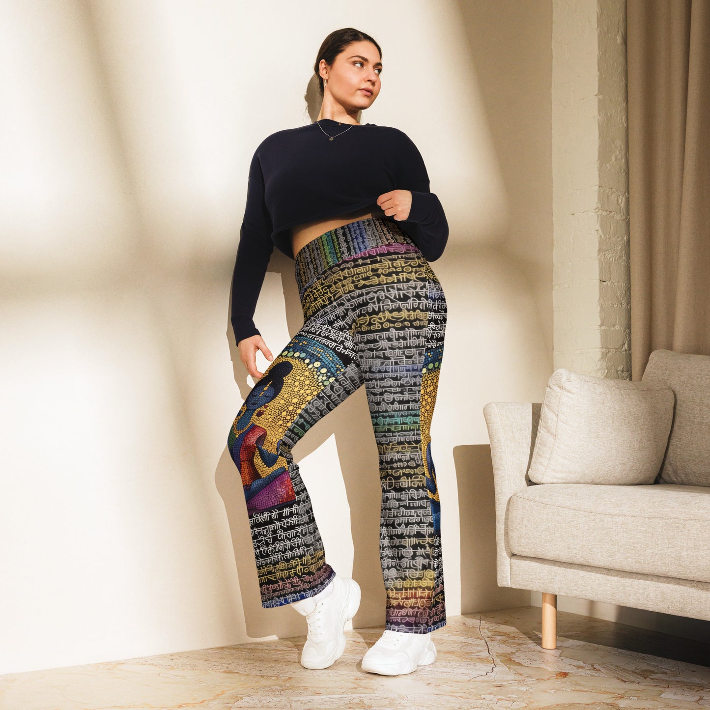 Yoga Faux Sanskrit moda 1 - Flare leggings