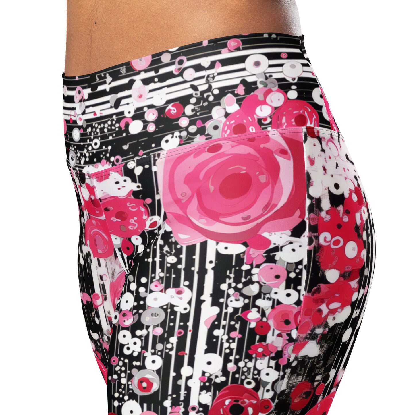 Rose Pop Art - Flare leggings