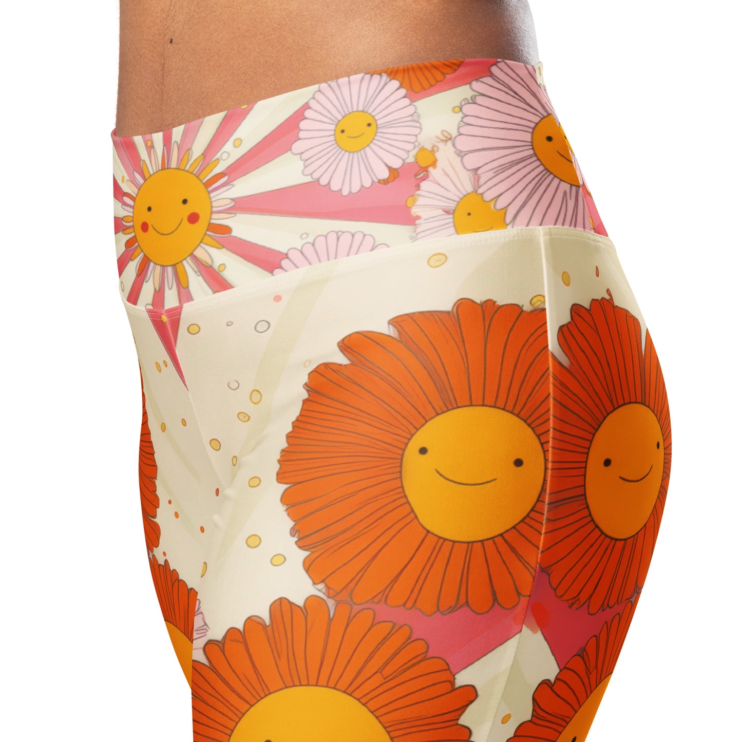 Retro 70s Daisy - Flare leggings