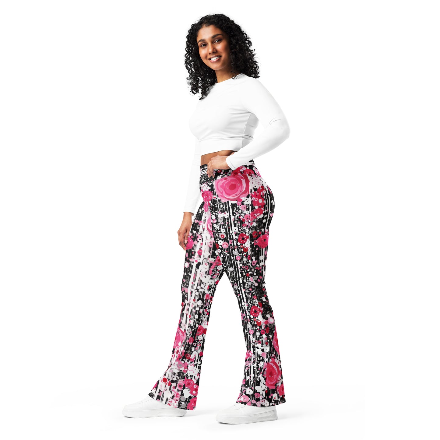 Rose Pop Art - Flare leggings