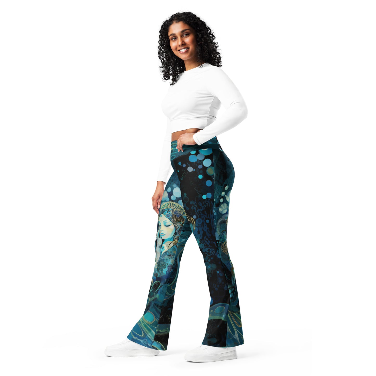 Meditação Azul - Flare leggings