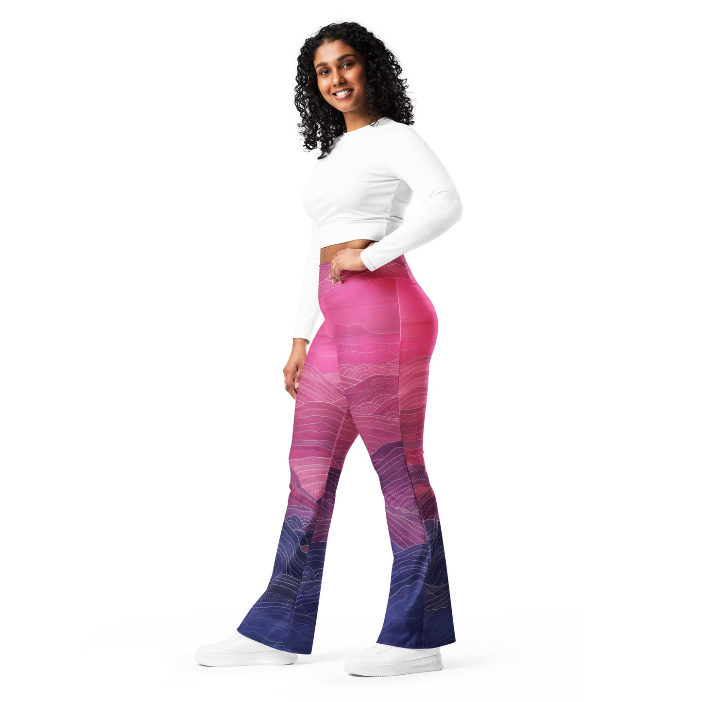 Sashiko Purple - Flare leggings