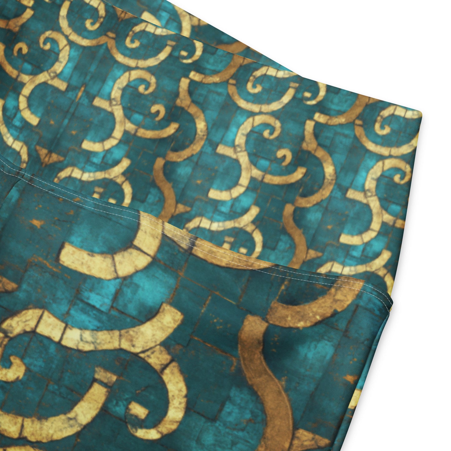 Grecian Turquoise and Gold - Flare leggings