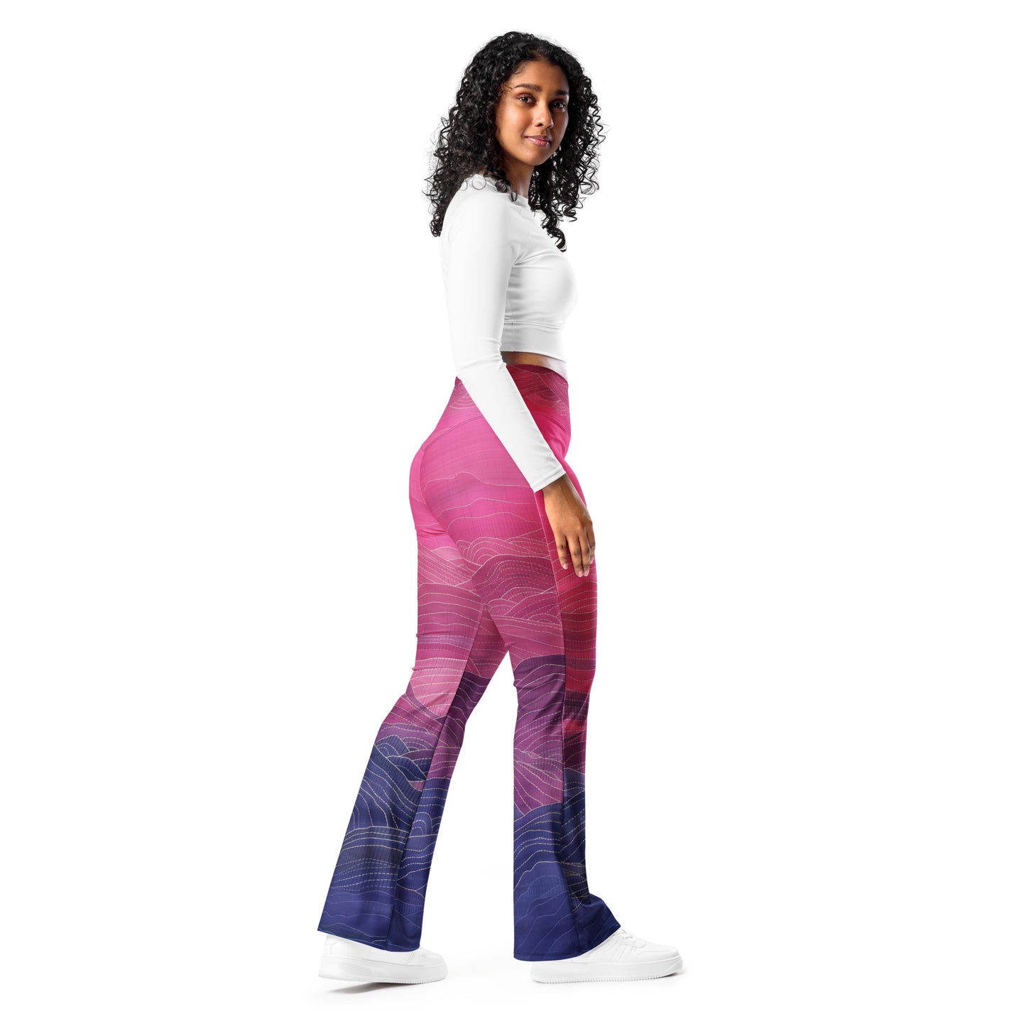 Sashiko Purple - Flare leggings