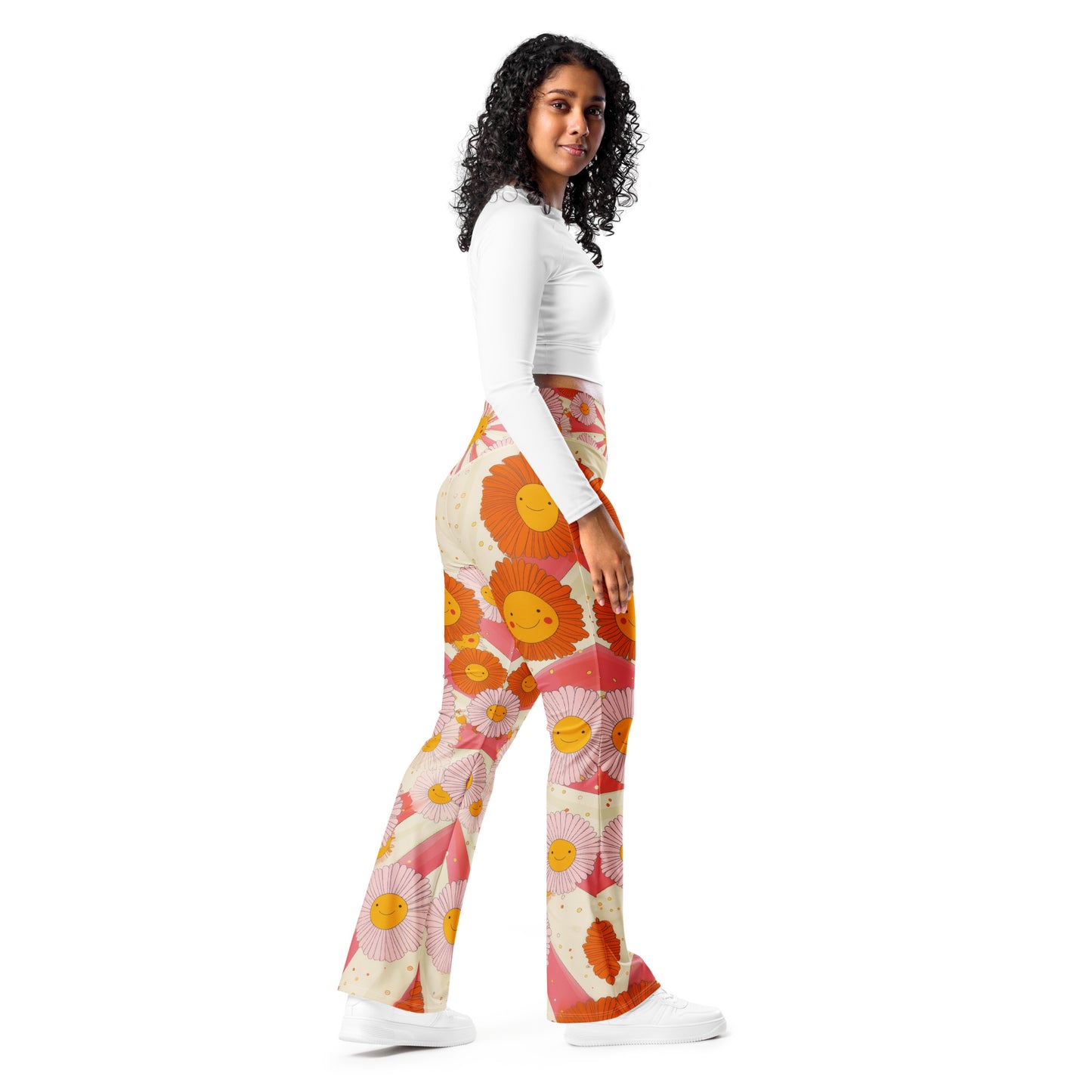 Retro 70s Daisy - Flare leggings