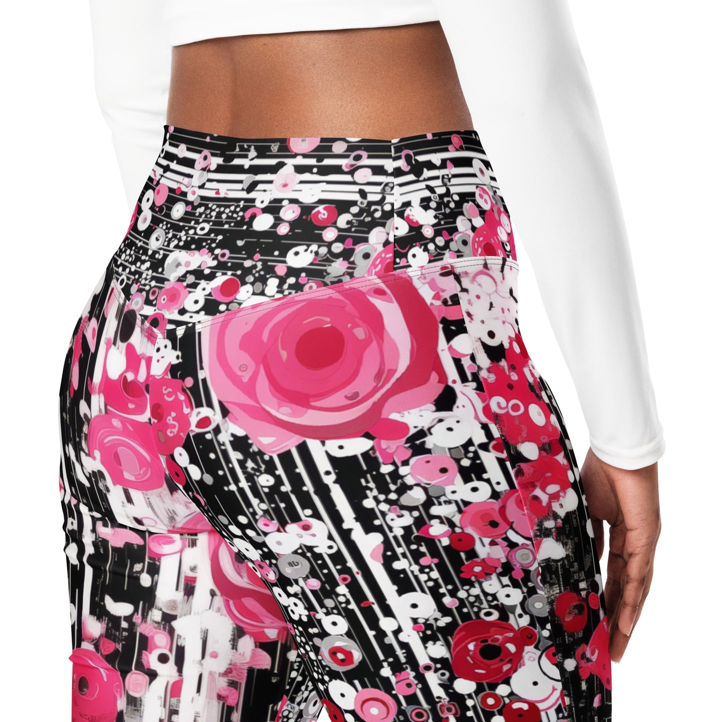 Rose Pop Art - Flare leggings