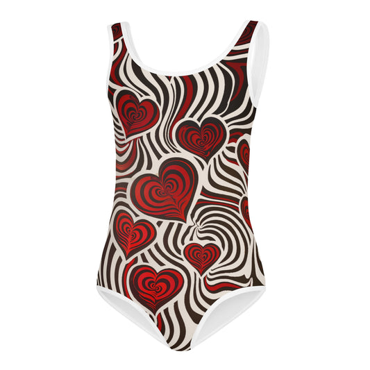 Hearts and Stripes - Kids Swimsuit