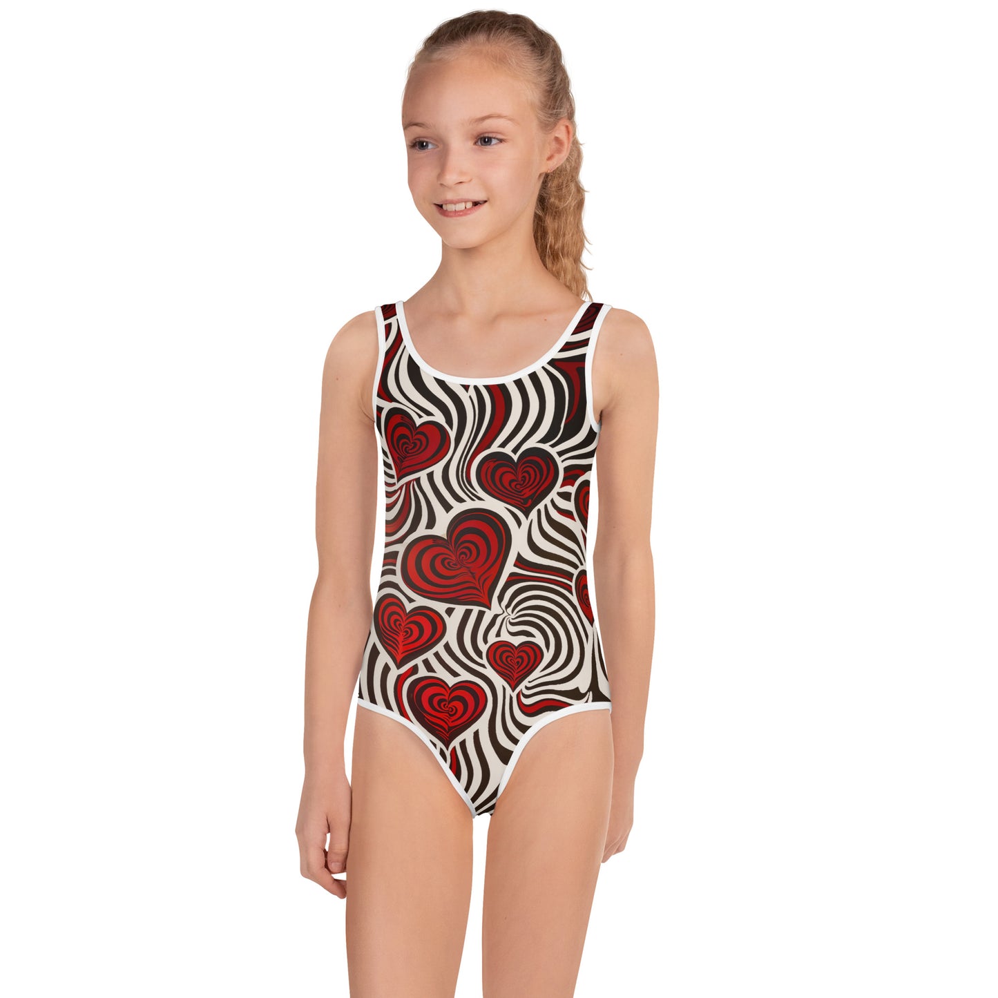 Hearts and Stripes - Kids Swimsuit
