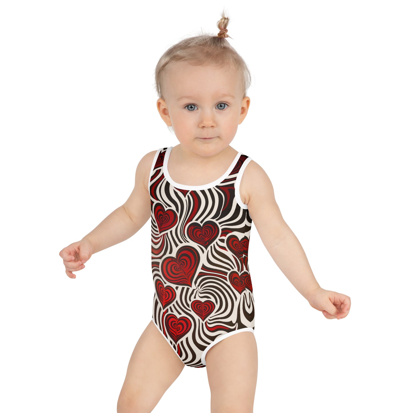 Hearts and Stripes - Kids Swimsuit