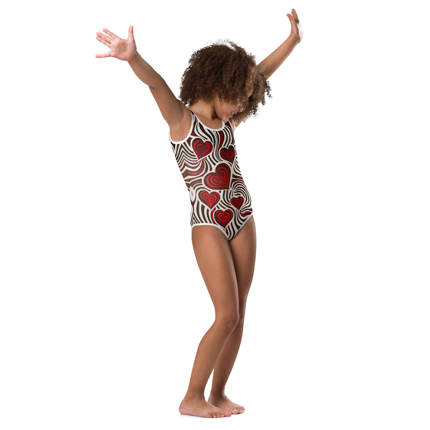 Hearts and Stripes - Kids Swimsuit