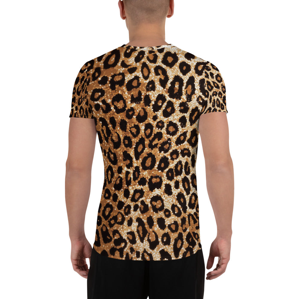 Golden Cheeta Print - Men's Athletic T-shirt