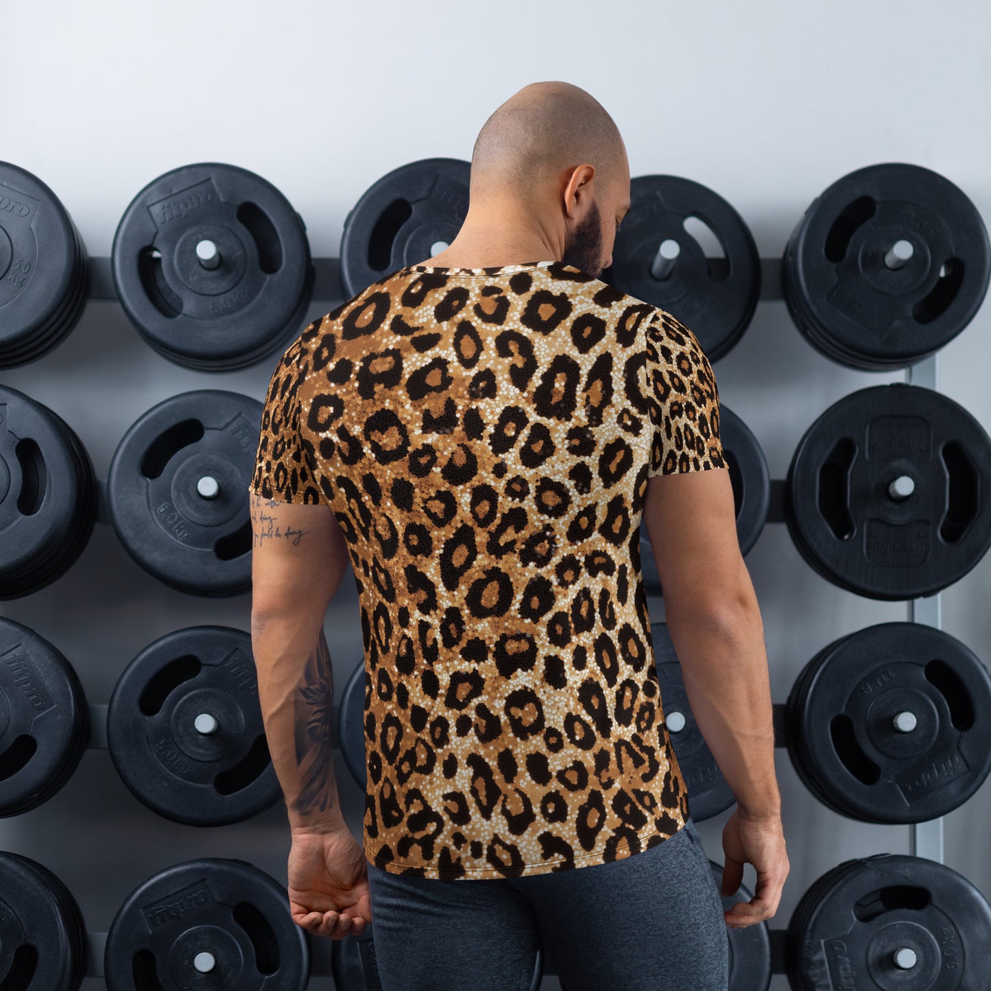 Golden Cheeta Print - Men's Athletic T-shirt