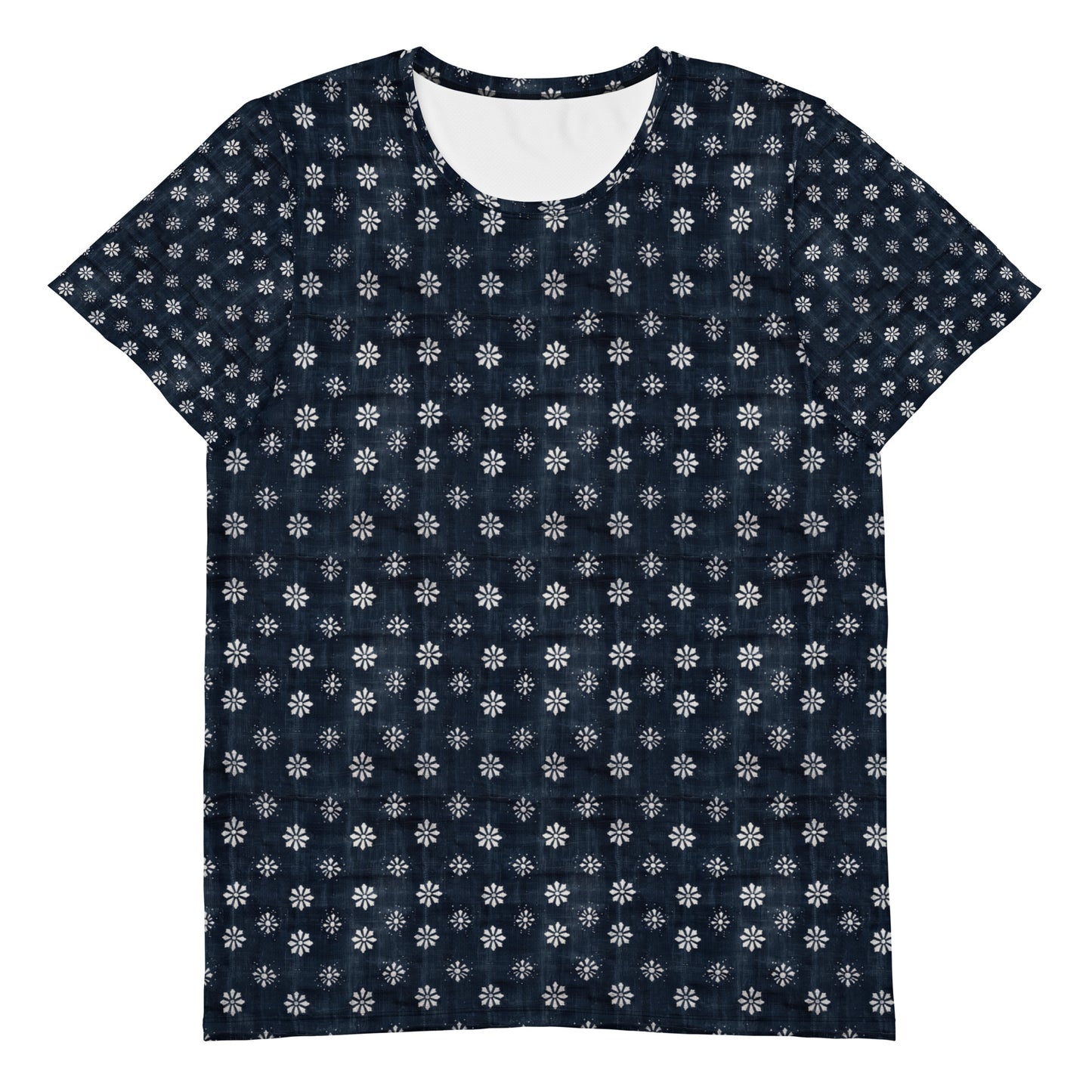 White Florettes on Navy - Men's Athletic T-shirt