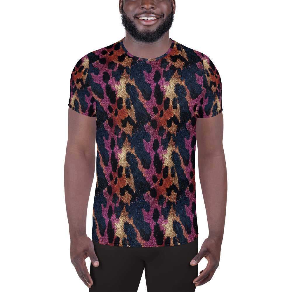 Crazy Leopard Print - Men's Athletic T-shirt