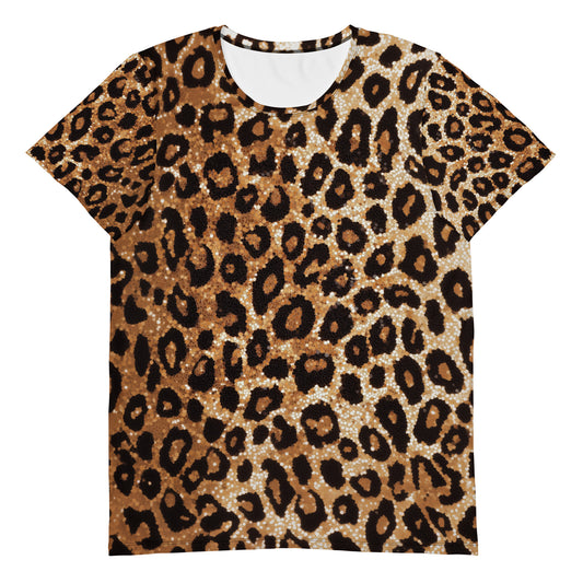 Golden Cheeta Print - Men's Athletic T-shirt