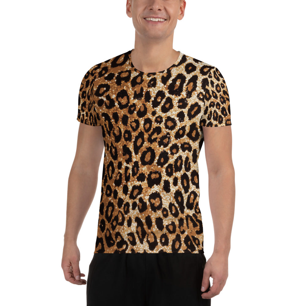 Golden Cheeta Print - Men's Athletic T-shirt