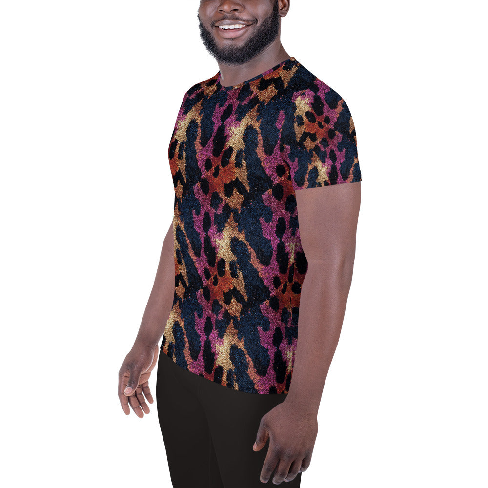 Crazy Leopard Print - Men's Athletic T-shirt