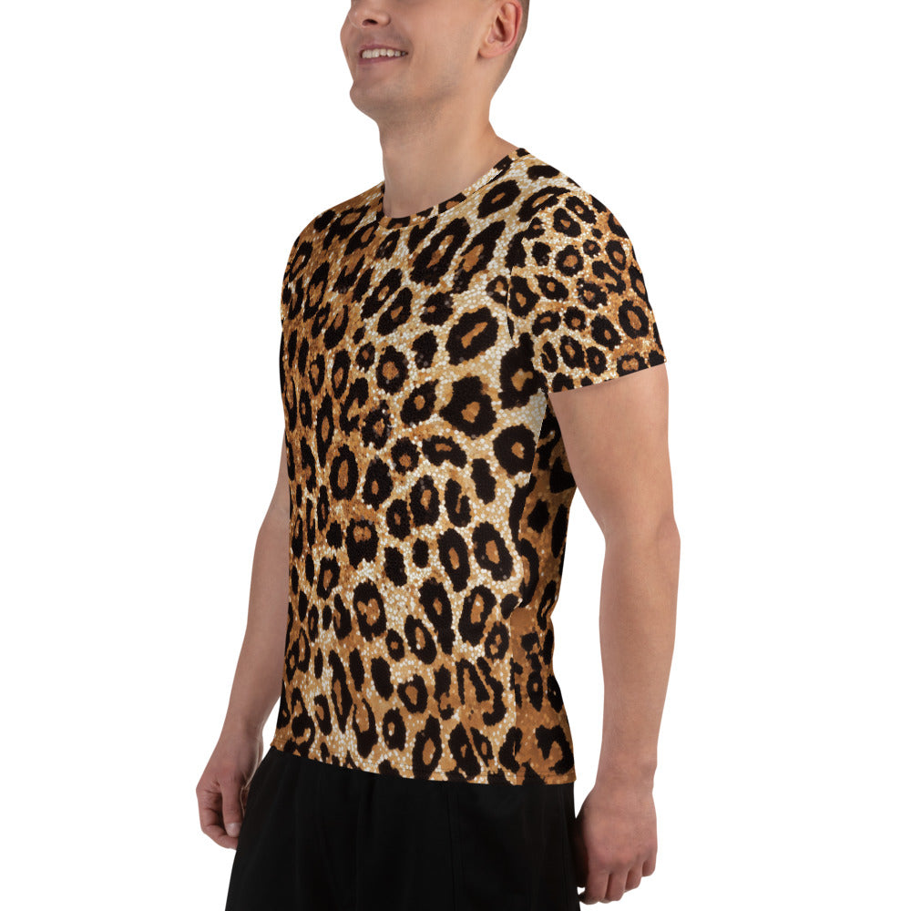 Golden Cheeta Print - Men's Athletic T-shirt