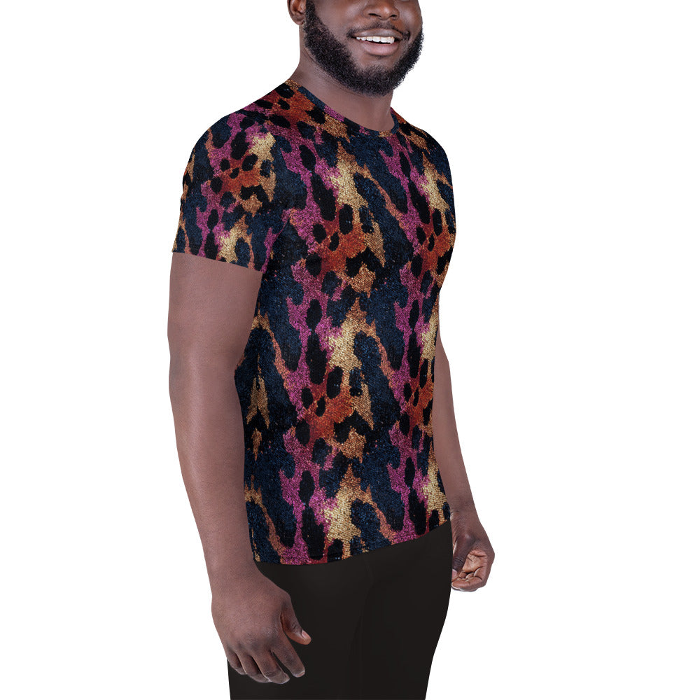 Crazy Leopard Print - Men's Athletic T-shirt