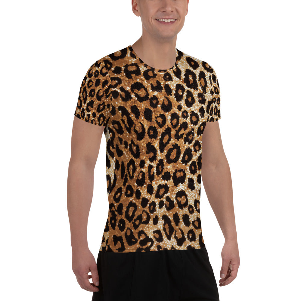 Golden Cheeta Print - Men's Athletic T-shirt