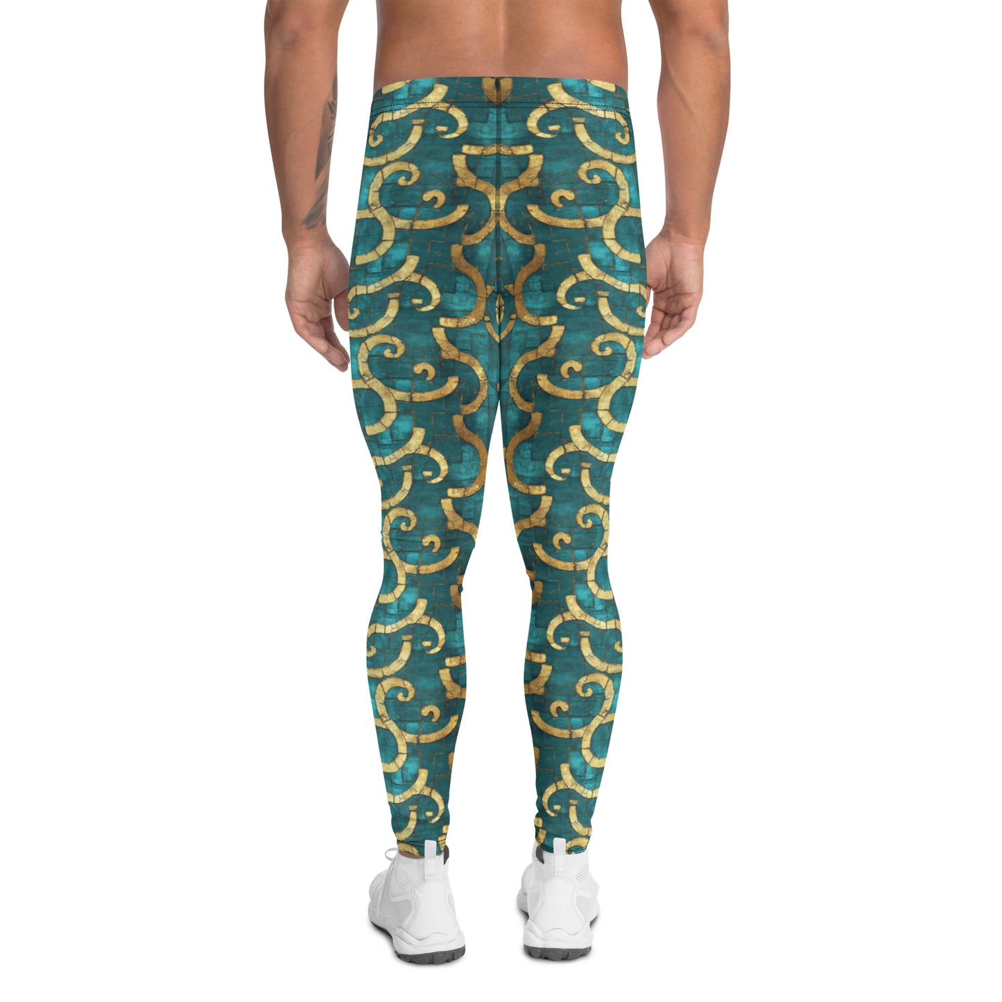 Grecian Turquoise and Gold - Men's Leggings