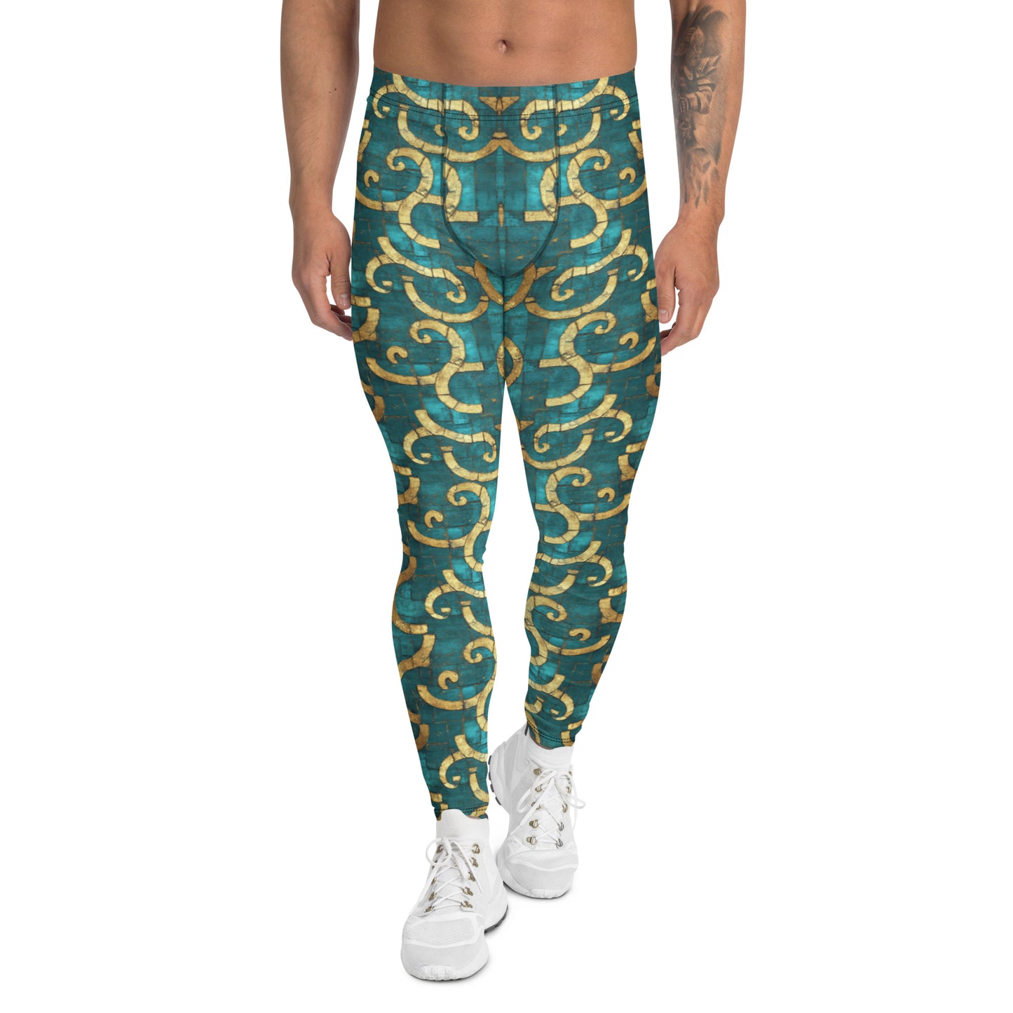 Grecian Turquoise and Gold - Men's Leggings