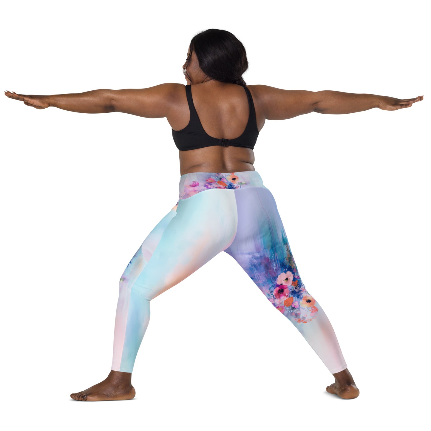 Monet's Spring Garden - Crossover leggings with pockets