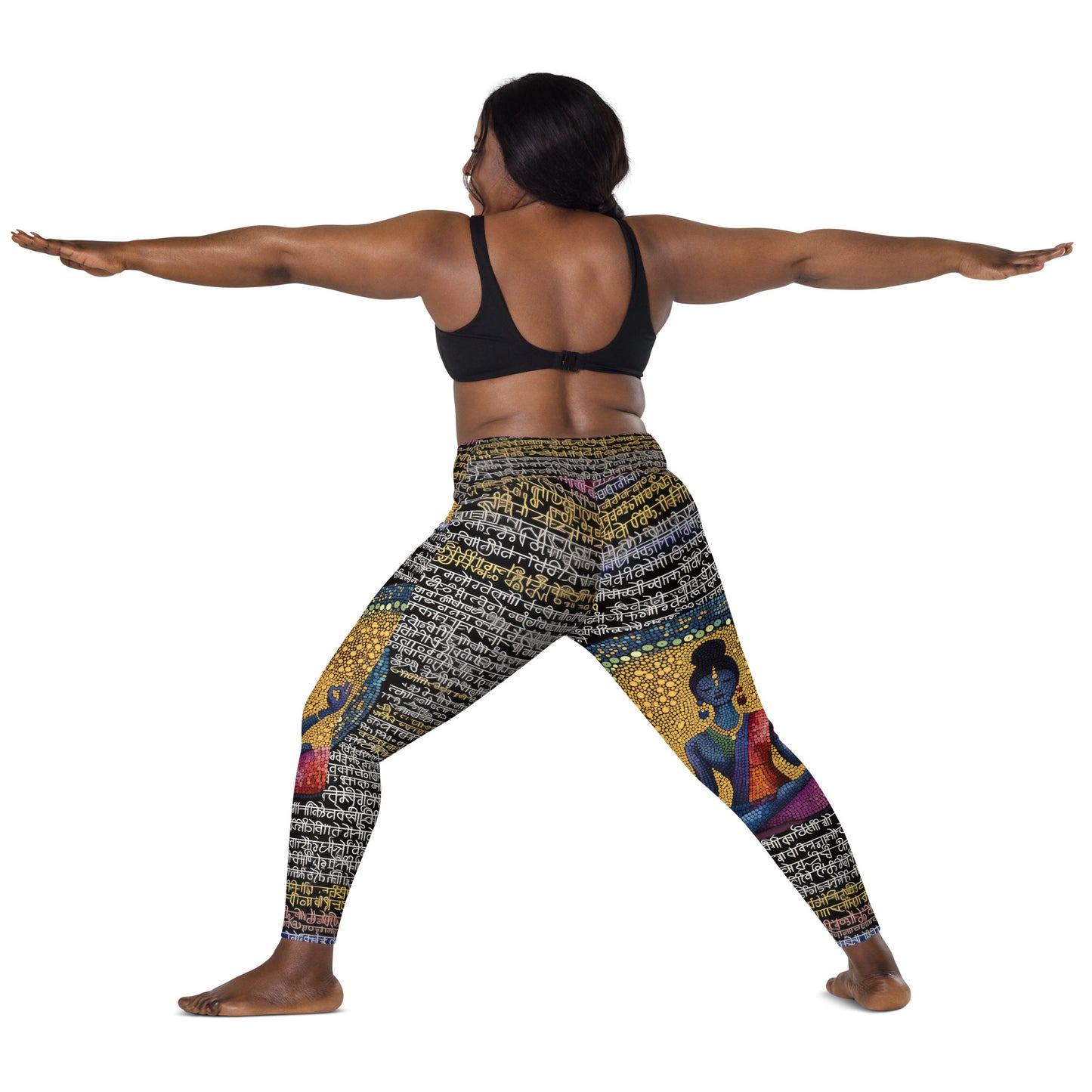 Yoga Faux Sanskrit moda 1 - Crossover leggings with pockets