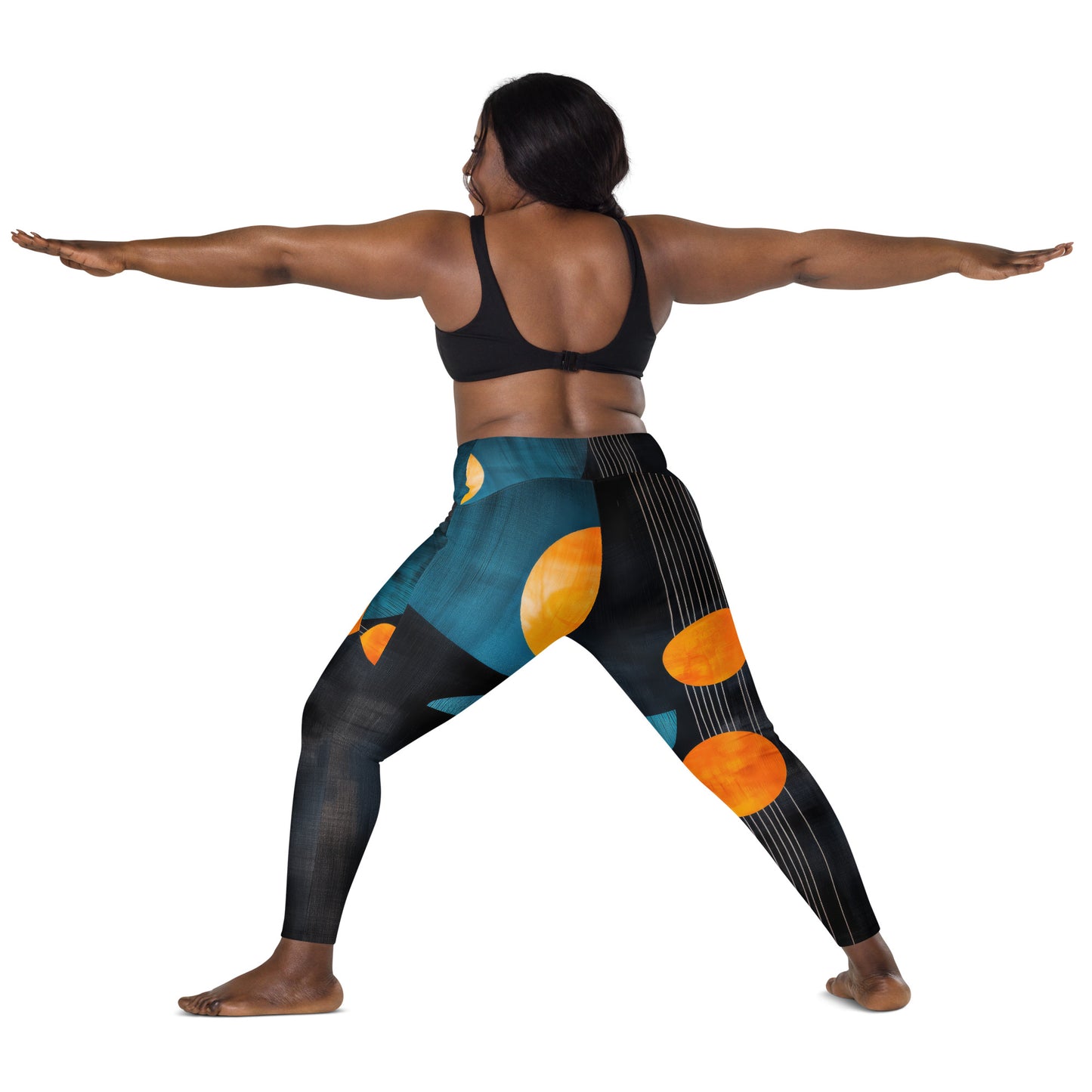 Minimalist Golden Spheres - Crossover leggings with pockets